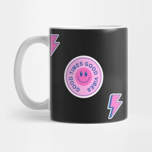 good vibes pink and blue lightning bolt set Mug